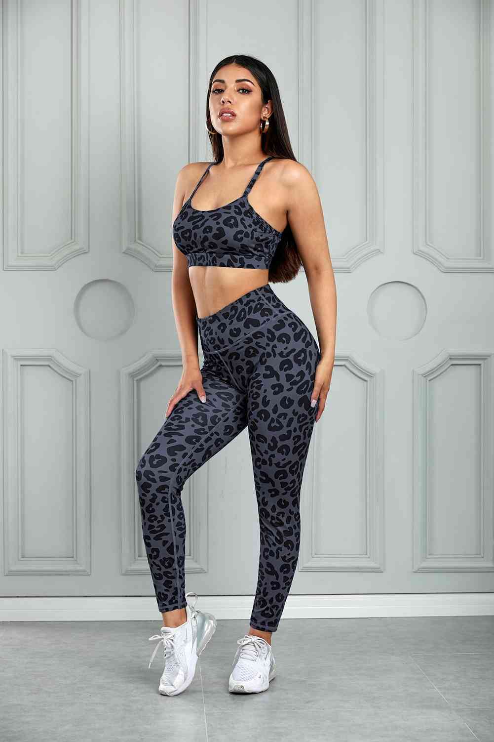 Leopard Sports Bra and Leggings Set