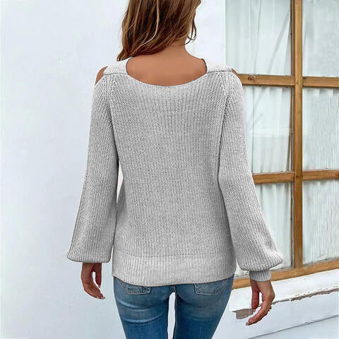 Crisscross Cold-Shoulder Sweater