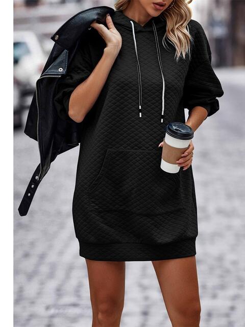 Textured Hoodie Dress