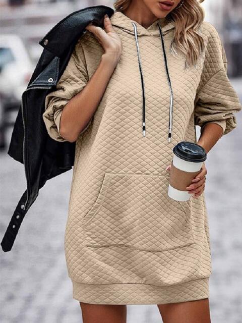 Textured Hoodie Dress